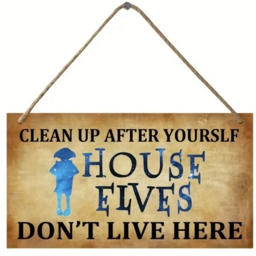 Harry Potter Elf Wall Decor Clean Up After Yourself House‎ Elves Don't Live Here